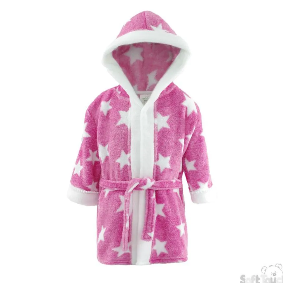 Pink Star Hooded Bath Robe