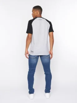 Plotmar T-Shirt Black/Light Grey Marl by Crosshatch