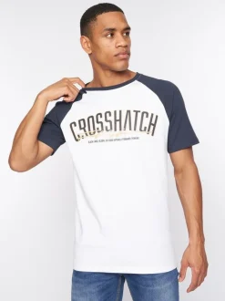 Plotmar T-Shirt Navy/White by Crosshatch