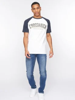 Plotmar T-Shirt Navy/White by Crosshatch