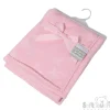 Plush Pink Star Blanket with Pom Trim