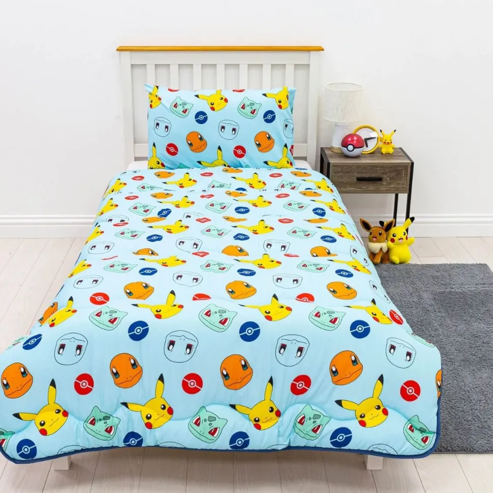 Pokemon Badges Coverless Blanket/Duvet Set Single