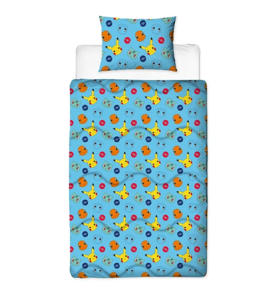 Pokemon Badges Coverless Blanket/Duvet Set Single