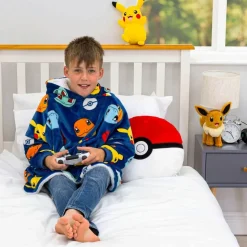 Pokemon Badges Hugzee Hooded Blanket Medium