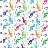 Polycotton Notes Printed Multi Colour Fabric - Price by the Metre