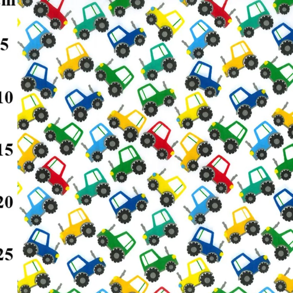 Polycotton Tractors Printed Multi Colour Fabric - Price by the Metre