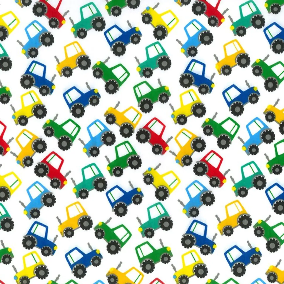 Polycotton Tractors Printed Multi Colour Fabric - Price by the Metre