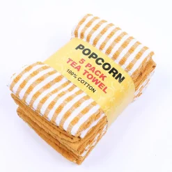 Popcorn Tea Towels Yellow 5 Pack