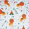 Printed Polycotton Fabric Sleeping Lions White