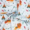 Printed Polycotton Fabric Sleeping Lions Blue