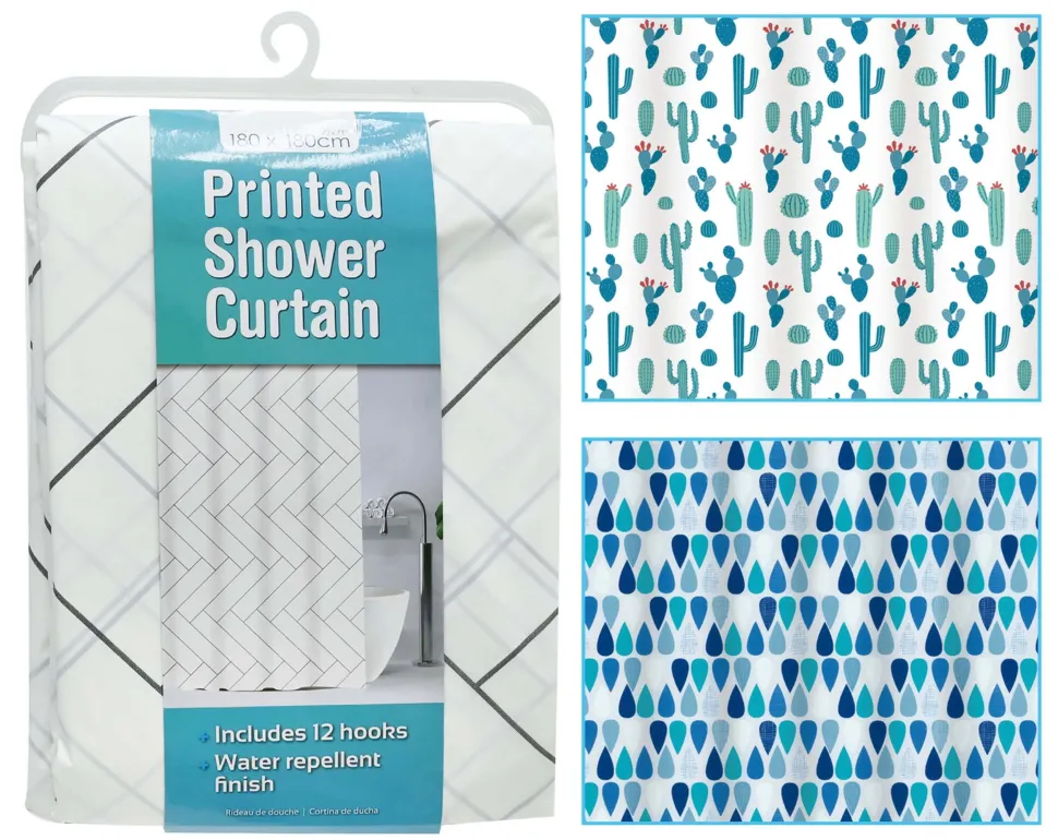 Printed Shower Curtain Assorted