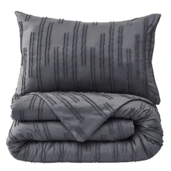 Quincy Tufted Duvet Cover Set Charcoal