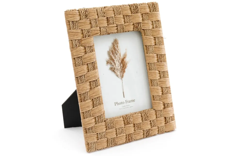 Rattan Check Photo Frame