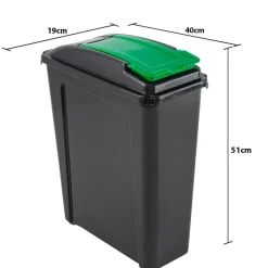 Recycle It 25 Litre Slimline Bin Graphite & Red