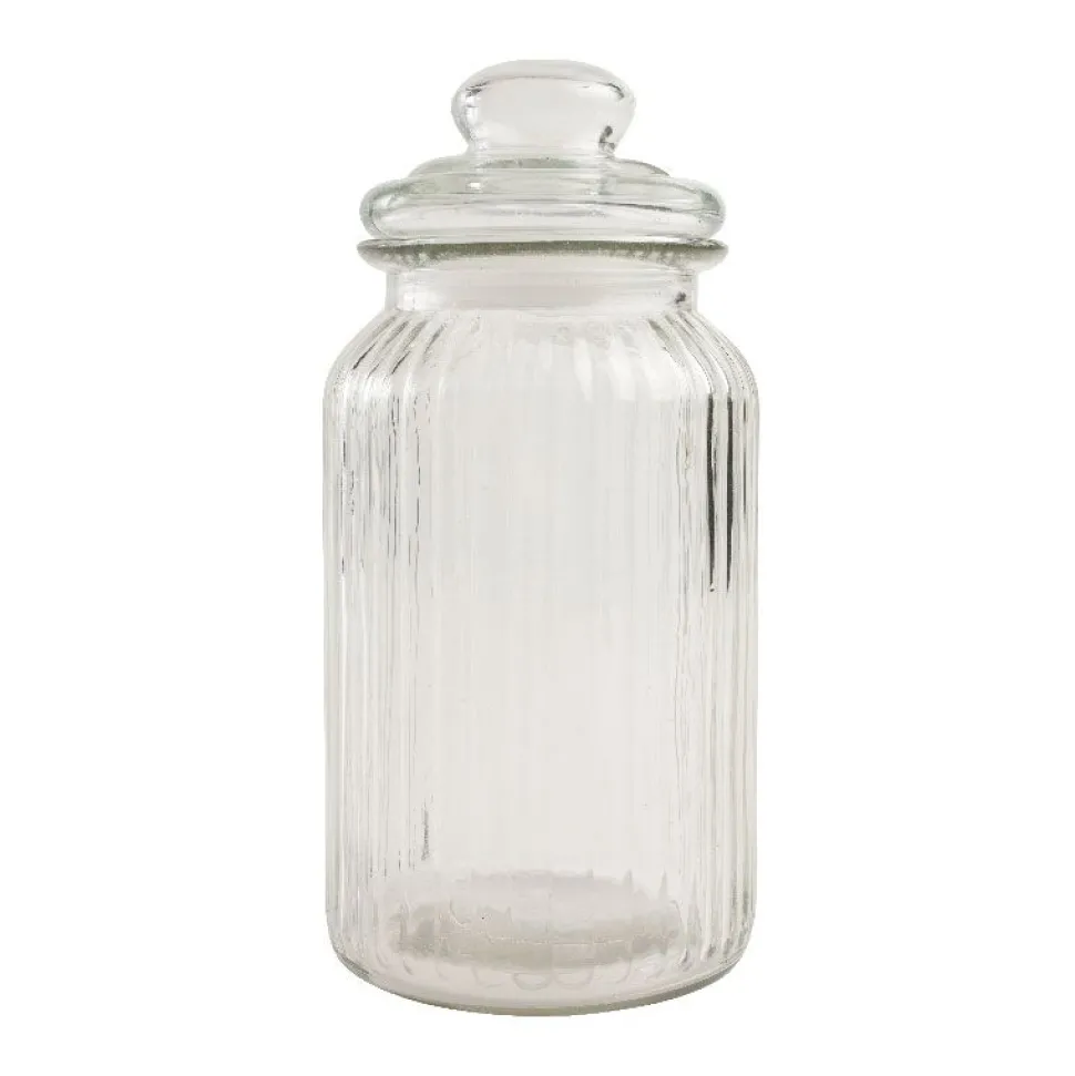 Ribbed Glass Jar