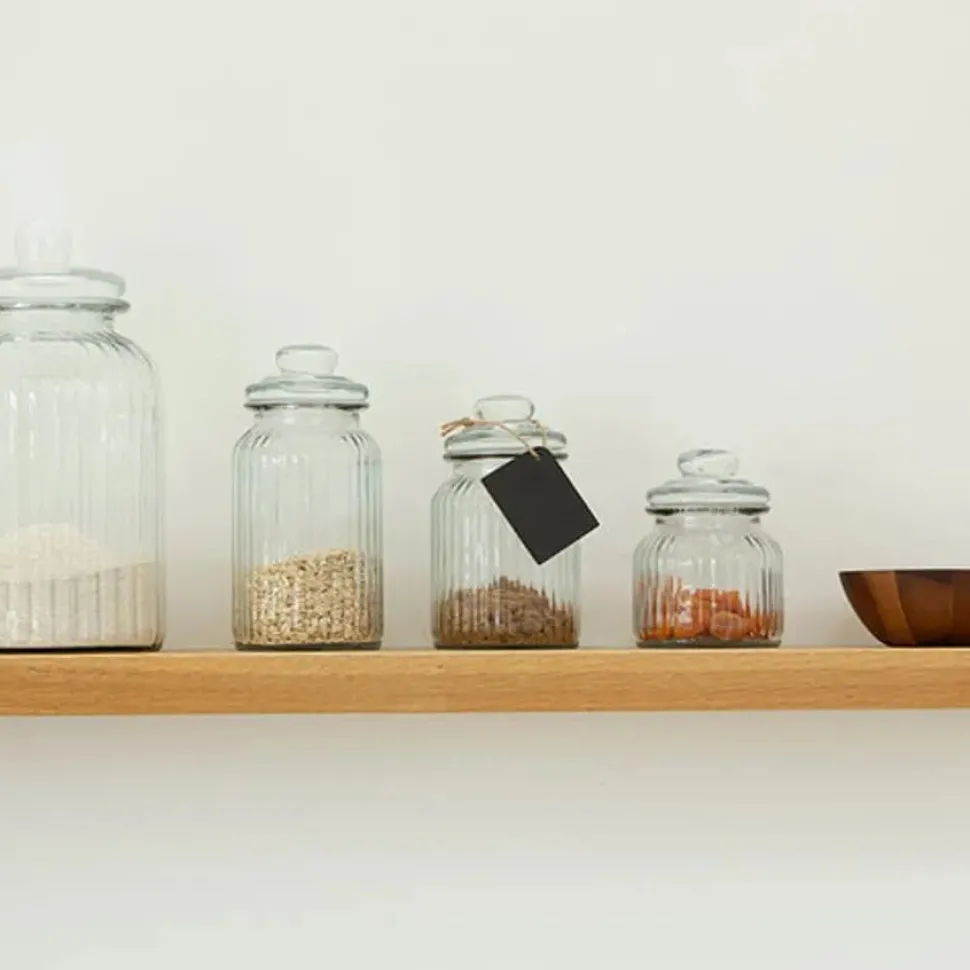 Ribbed Glass Jar