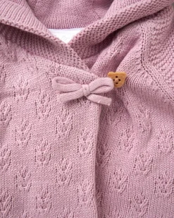 Rock-A-Bye Baby Boutique Double Knit Hooded Wrap Cardigan - Pink
