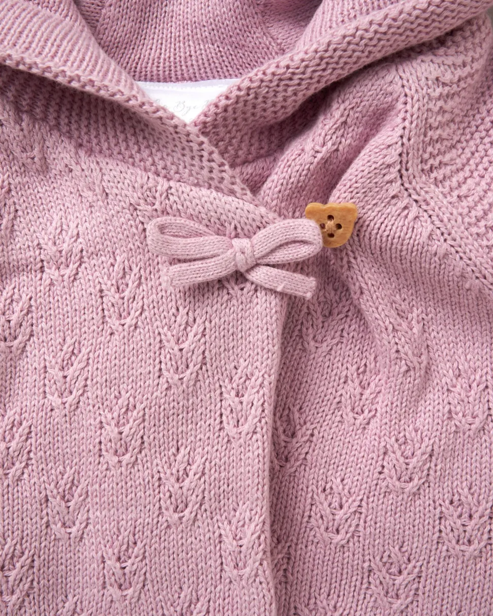 Rock-A-Bye Baby Boutique Double Knit Hooded Wrap Cardigan - Pink