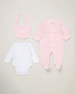 Rock-A-Bye Baby Boutique 3-Piece Pink Dungaree Set