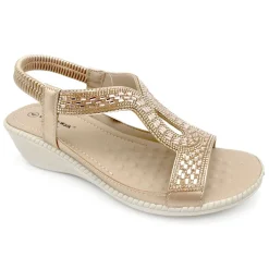 Rose Women's Cushion Walk Sandals Gold