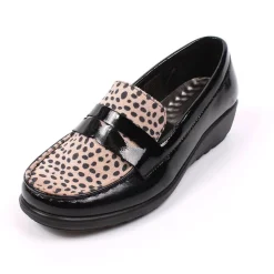 Sally Women's Comfort Walk Leopard Print Shoes Black