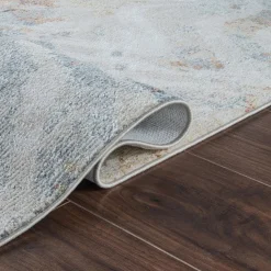 Santana Tidal Blue Non-Slip Machine Washable Rug 120x160 cm