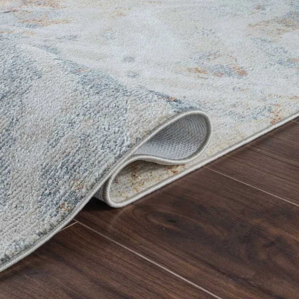 Santana Tidal Blue Non-Slip Machine Washable Rug 120x160 cm