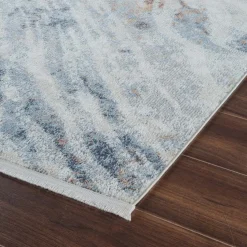 Santana Tidal Blue Non-Slip Machine Washable Rug 120x160 cm