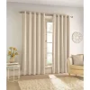 Savoy Blackout Eyelet Curtains Cream