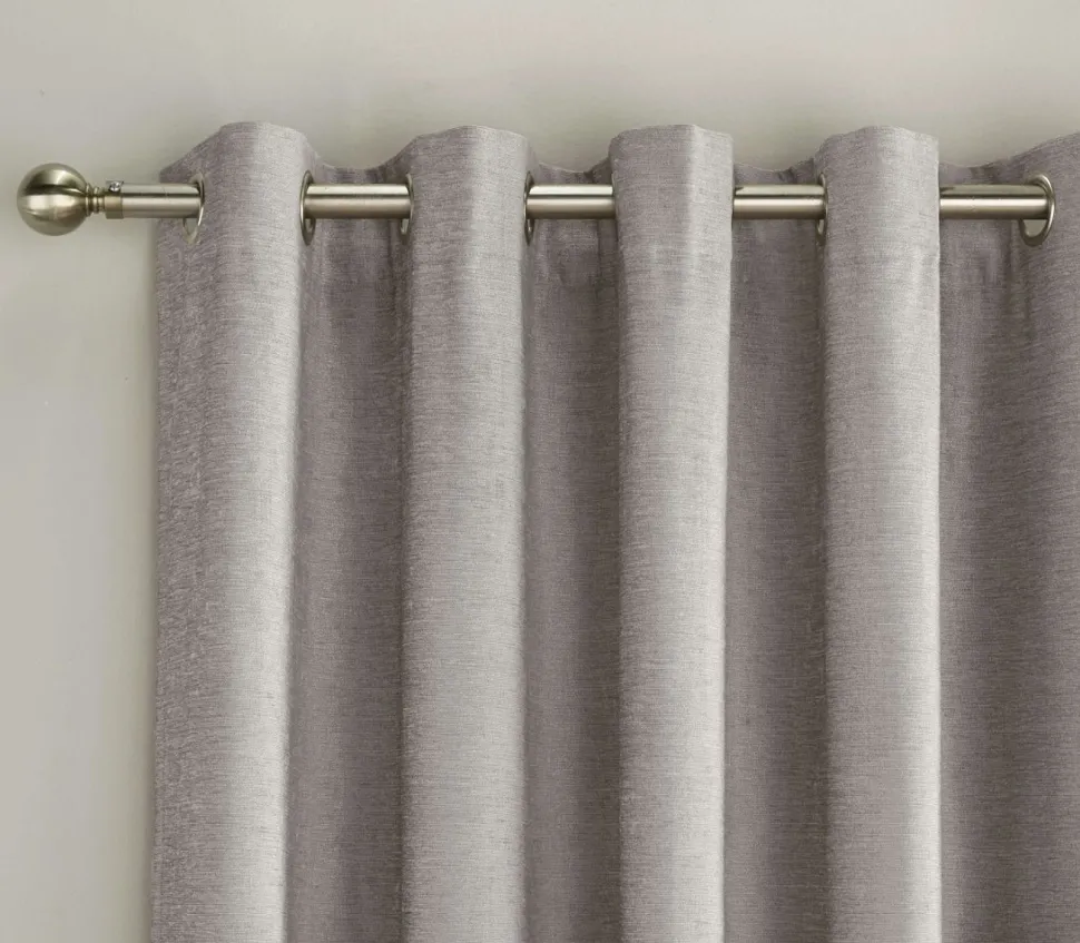 Savoy Blackout Eyelet Curtains Grey