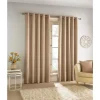Savoy Blackout Eyelet Curtains Sand