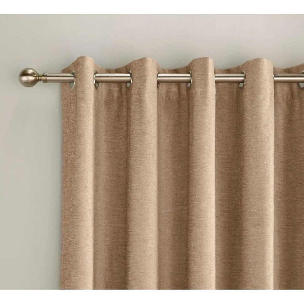 Savoy Blackout Eyelet Curtains Sand
