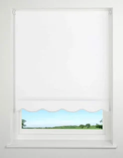 Scallop Roller Blinds White 165cm