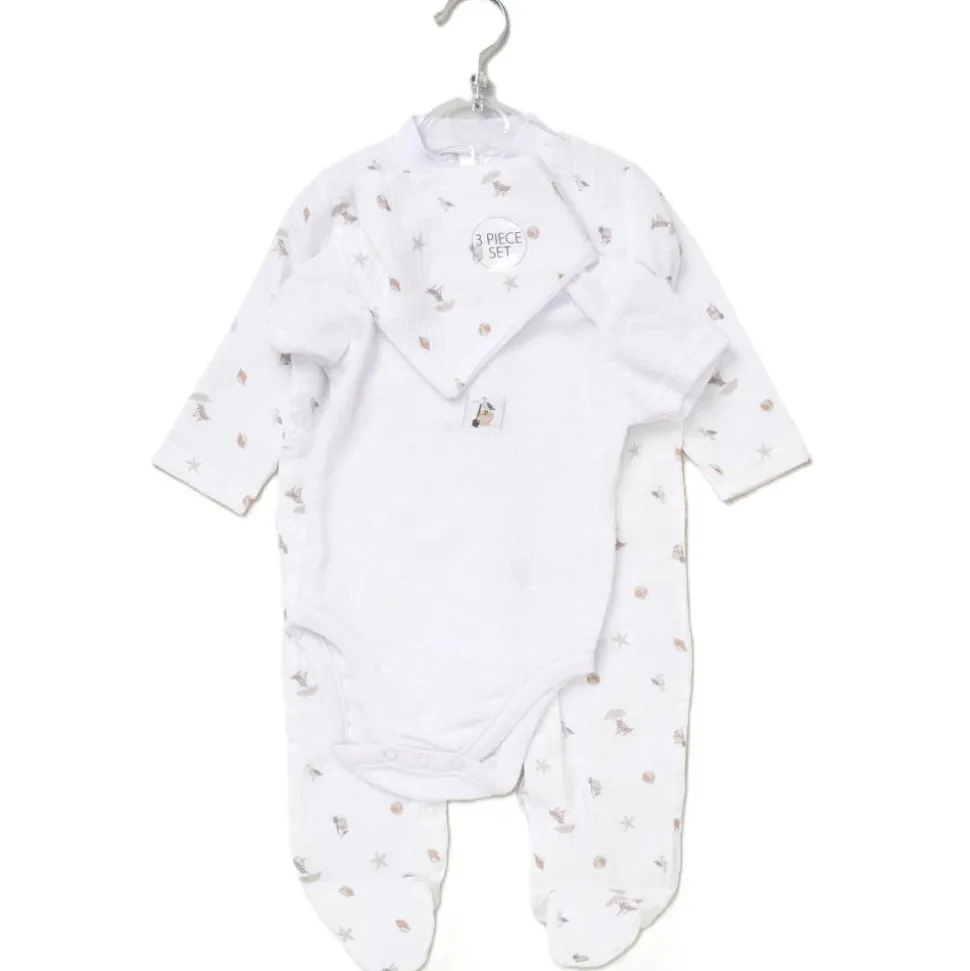 Seaside 3-Piece Muslin Layette Set
