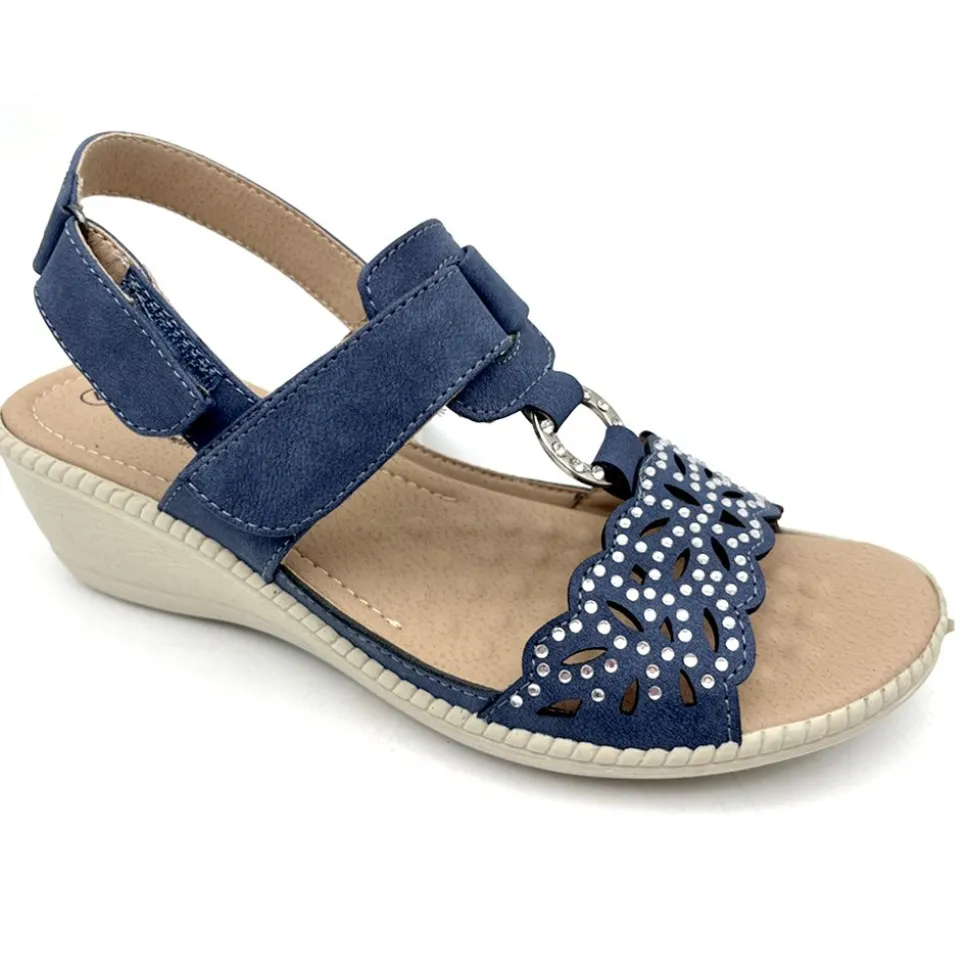 Serena Women's Cushion Walk Sandals Navy