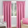 Serenity Thermal Woven Ready Made Curtains Pair Pink