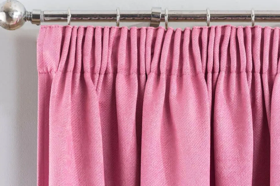 Serenity Thermal Woven Ready Made Curtains Pair Pink