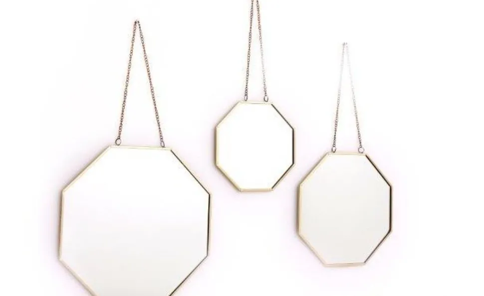 Set of 3 Geometric Hanging Mirrors
