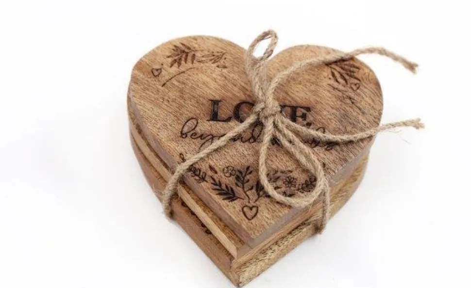 Set of 4 Heart Shape Coasters