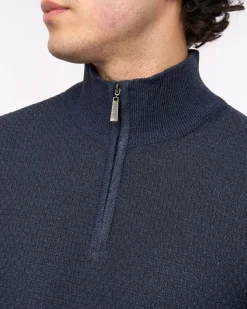Seymour Funnel Neck Knit Navy Bewley & Ritch
