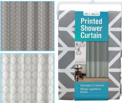 Shower Curtain Printed 180 x 180cm - Assorted