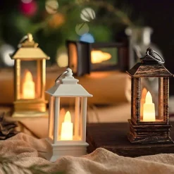 Small LED Lantern Gold 4x9cm