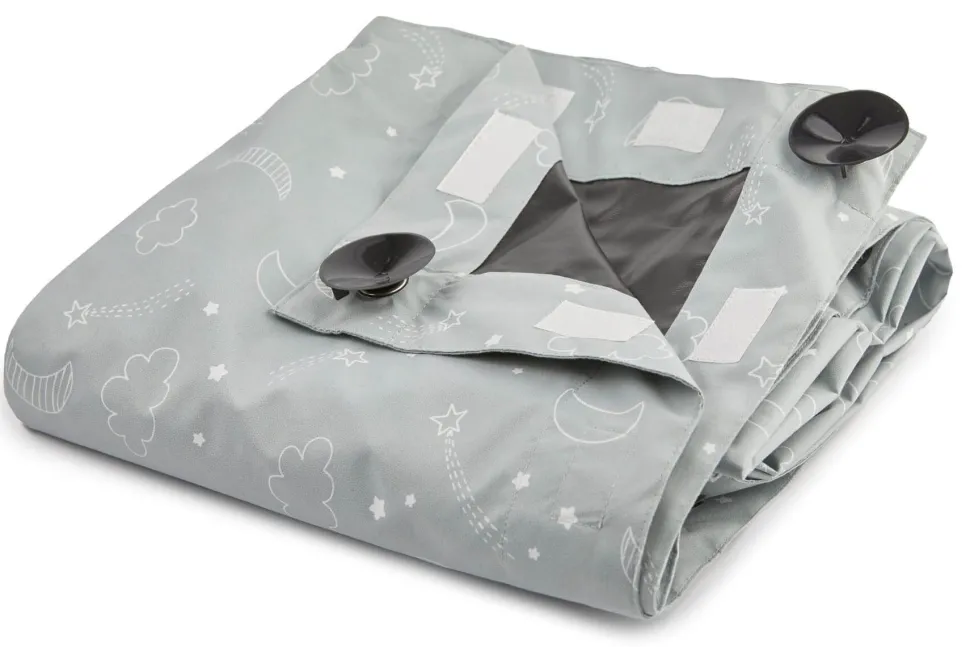 Snooze Portable Kids Blackout Curtain Blind Grey Stars