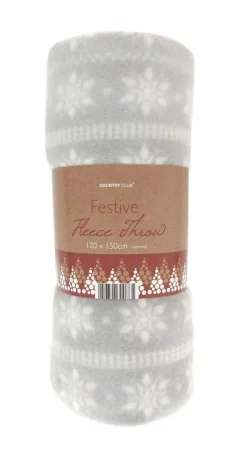 Snowflake Fleece Christmas Throw 120x150cm