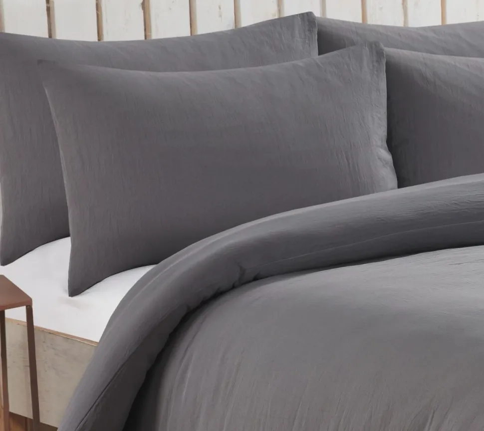 Soft Touch Steel Grey Pillowcase Pair