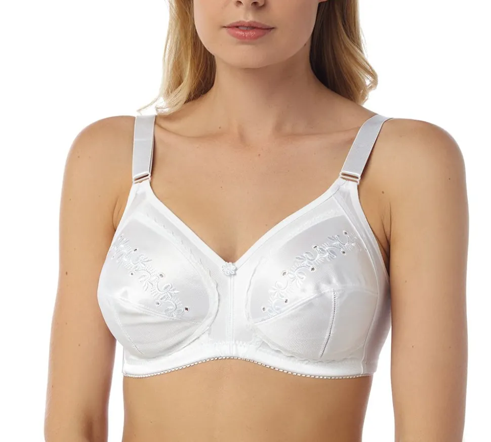 Sophia Embroidered Cup Firm Control Non-Wired Bra by Marlon