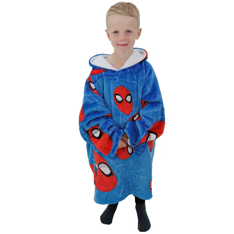 Spiderman Spidey Heads Up Hugzee Wearable Fleece Hoodie – Small