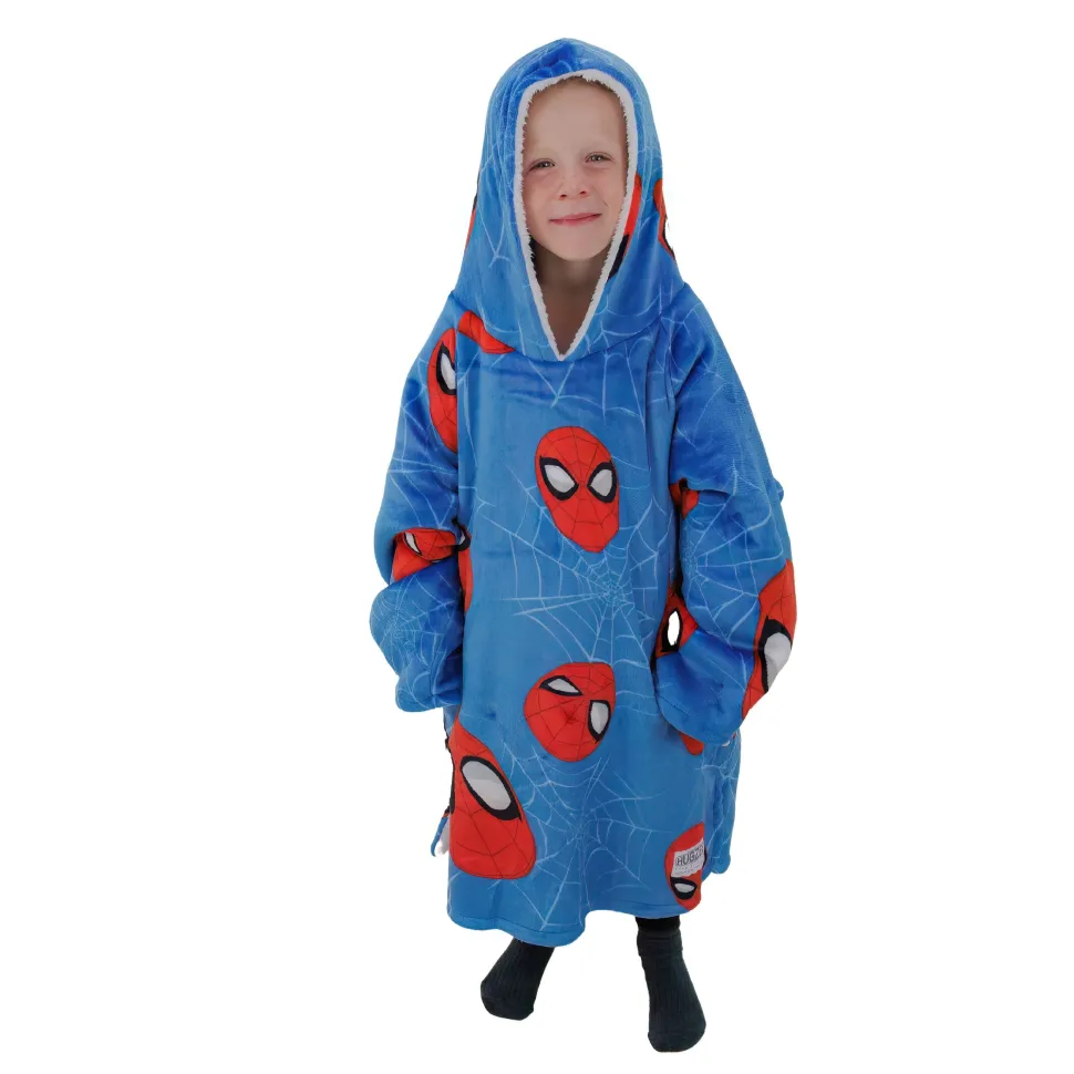 Spiderman Spidey Heads Up Hugzee Wearable Fleece Hoodie – Small