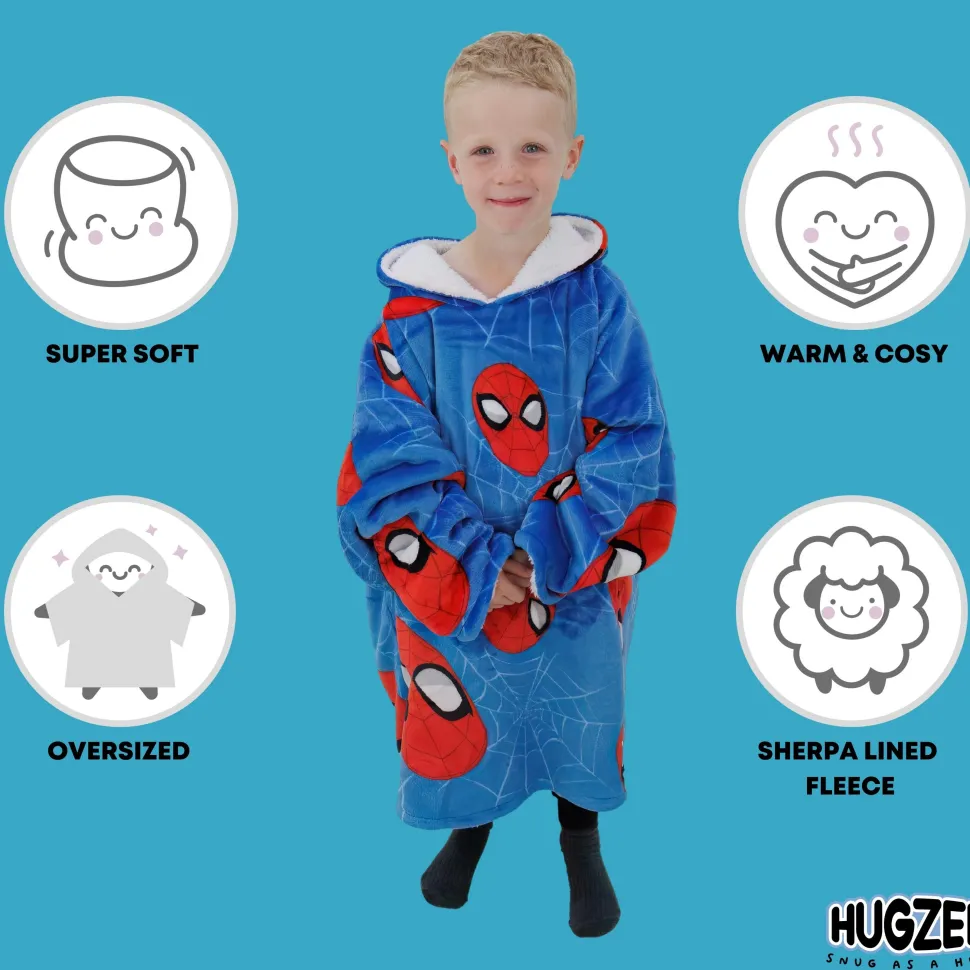 Spiderman Spidey Heads Up Hugzee Wearable Fleece Hoodie – Small
