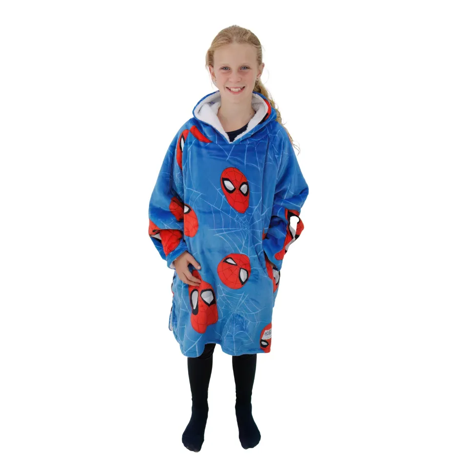 Spiderman Spidey Heads Up Hugzee Wearable Fleece Hoodie – Medium
